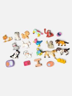 Vintage Precious Pocket JASMAN ANIMAL FIGURES 15 Animal Lot With Accessories